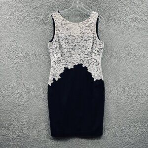 Lauren Ralph Lauren Sheath Dress‎ Womens Medium Floral Lace Overlay Lined